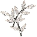 JOINPAYA Pendientes de Mujer Hojas Pequeñas de Circonita Plata Blanca Chapada Joyería Decorativa Ligera para Uso Diario y Obsequio Elegante