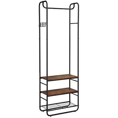 VASAGLE Scandinavian Coat Stand with Shoe Rack Cover