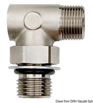 Raccord pivotant Ultraflex AF 90 pour direction hydraulique de bateau