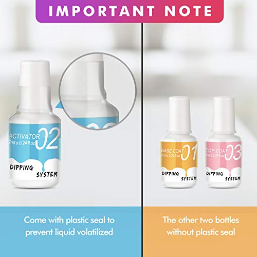 Nail Dipping Powder Kit - 1s Fast Dry Dip Nail Powder System Starter Kit 3 Colors Dip Powder Nail Kit Acrylic Dip Powder Set INFELING French Nail Manicure Nail Art Set No UV/LED Lamp Needed with Bag