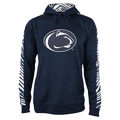 NCAA Penn State Nittany Lions Men's Solid Zebra Hoodie, Navy/White, Medium