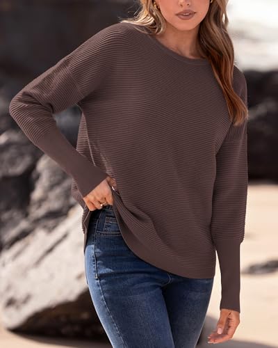 BTFBM Trendy Winter Sweater Christmas Sweater Long Sleeve Loose Fit Maternity Sweater Pullover Jumper Tops(Coffee,Small) — view 5