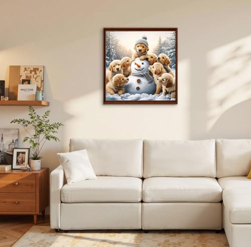 Image of QENSPE Diamond Art Kits for Adults, Puppy Diamond Painting Kits 30x30cm