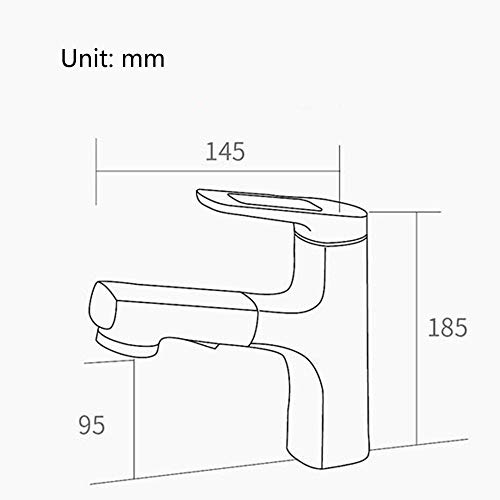 Robinet de lavabo avec douchette mitigeur de salle de bain chromé - 3