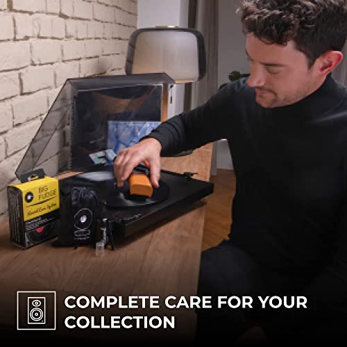 Big Fudge Vinyl Record Cleaning Kit - Complete 4-In-1 - Includes Ultra-Soft Velvet Record Brush, Xl Cleaning Liquid, Stylus Brush And Storage Pouch! Will Not Scratch Your Records! … #TOP4