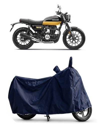 Image of Shield Heavy Duty Bike Cover for Honda Cb350rs | All-Season, Tear-Proof Fabric | with Side Mirror Pocket & Buckle Belt | Honda Cb350rs Bike Cover (Blue)