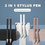 2-in-1 Stylus stylo pour écran tactile, 3pcs Stylos universel de haute précision pour iPad Compatible avec Apple, iPhone, iPad, Android, tablettes Microsoft, téléphones