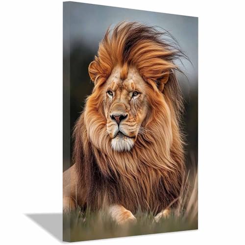 Portrait lion majestueux décoration murale marron pour sublimer votre terrasse ou salon