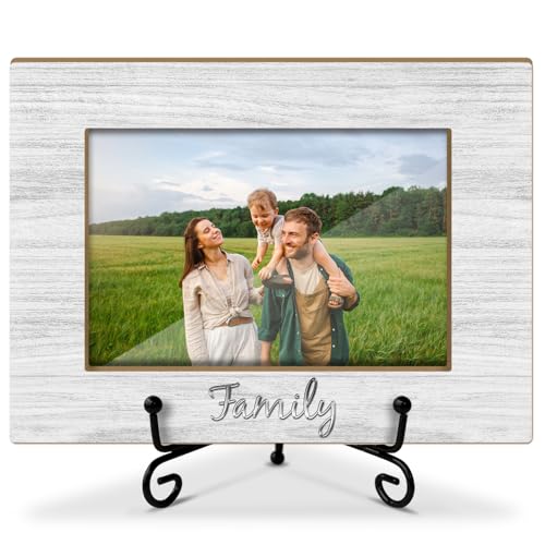 Doreen's Boutique Family Picture Frame 4 x 6 Wooden Photo Frame Tabletop Display Home Decor With Stand for Women Mother Father -11