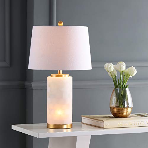 JONATHAN Y JYL6203A Eliza 25.5" Alabaster LED Table Lamp Coastal Contemporary Bedside Desk Nightstand Lamp for Bedroom Living Room Office College Bookcase LED Bulb Included, White/Gold Leaf - Image 5
