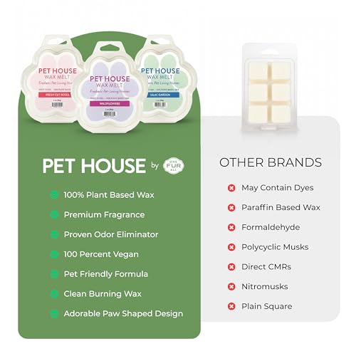 Image of One Fur All Pet House Spring and Summer Wax Melts for Pet Odor, Natural, Plant Based Soy Wax Melts, Long Lasting Fragrance for Fresh Smelling Homes, Juicy Melon