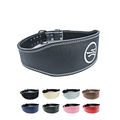 Weight-lifting Belt Gewichthebergürtel Kraftraining | Gym Gürtel Gewichtheben Powerlifting Belt für Kraftsport wie Deadlift, Kniebeugen und Body-Building | Fitness-Gürtel mit Polster, Schwarz-Basic L