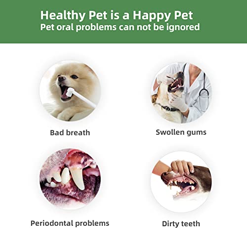 Dog Toothbrushes Cat Dental Care Hygiene Brushes Teeth Cleaning Reduces Plaque & Tartar Buildup For Puppies, Large Dogs, Cats, And Most Pets (3-Piece Kit, Contains Toothbrush & Fingerbrush #TOP5