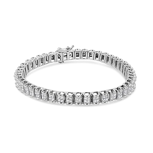 Haus of Brilliance 14K White Gold 3.00 Cttw Princess Diamond Composite Link Tennis Bracelet (I-J Color, I1-I2 Clarity) - 7.25"