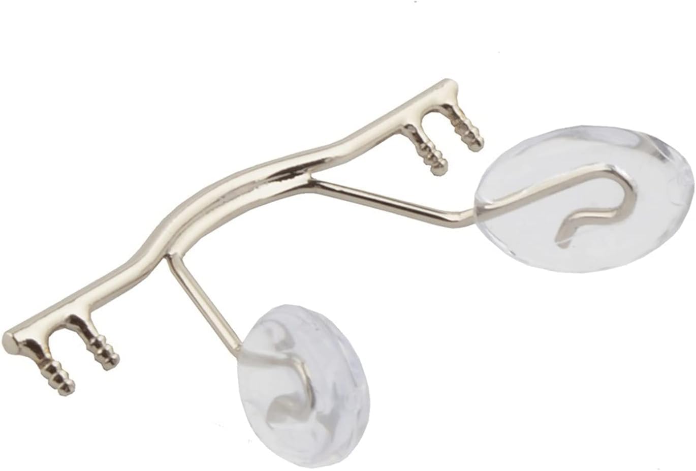 Pont nasalde remplacement en métal， 10 pièces/pont de lunettes en acier inoxydable, support de plaquette de nez de lunettes, cadre sans monture de remplacement de pont de lunettes for cadre de réparat