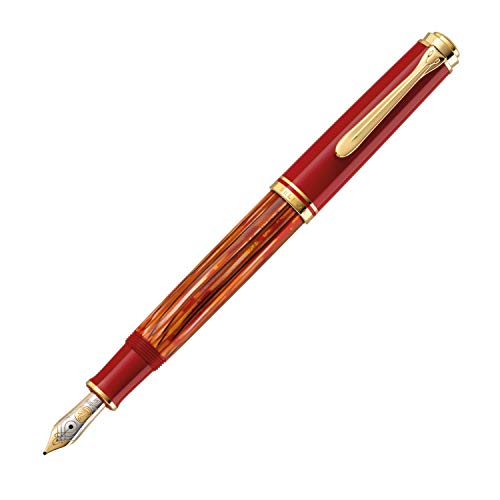 Pelikan 万年筆 M 中字 トータスシェルレッド スーベレーン M600 吸入式 限定 正規輸入品