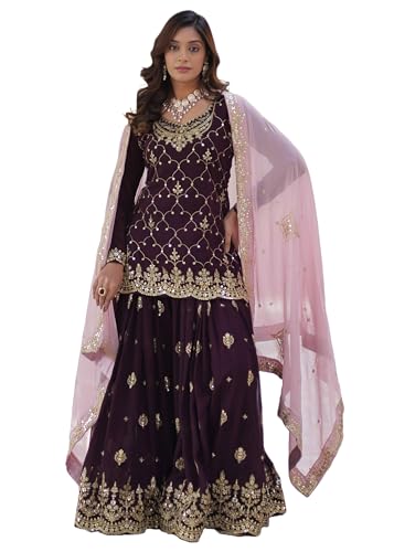 Combinaison de travail indienne femme avec broderies pailletées artisanales de luxe chic 12647