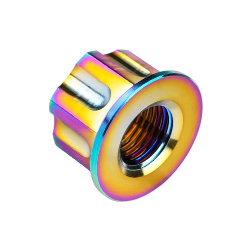 Image of Titanium M6 M8 M10 M12 M14 M16 Flange Bolt Nut Bicycle Motorcycle Rear Axle Car Modification Accessories Pack of 6 (M8 Pitch 1.25mm, Rainbow)