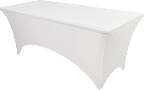 OutdoorLines - Manteles ajustables para mesas rectangulares de 8 pies, color marfil  Funda elastizada de elastano para mesa de masaje, fundas