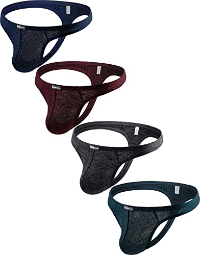 Men's Sexy Thong Breathable Panties Low Rise Stretch T-back Hipster Underwear