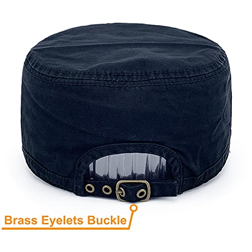 Redsharks Men Women Vintage Distressed Washed Cotton Twill Cadet Army Cap Adjustable Military Hat Flat Top Baseball Cap #TOP4