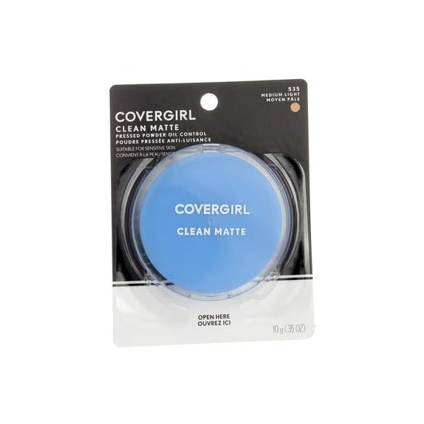COVERGIRL-Clean-Matte-Pressed-Powder-Medium-Light-535-035-Oz-Pack-of-1-Packaging-May-Vary COVERGIRL Clean Matte Pressed Powder, Medium Light 535, 0.35 Oz, Pack of 1 (Packaging May Vary)