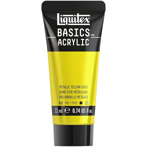 Liquitex Acrílico Basics - Tubo de Pintura Acrílica, Oro Amarillo Metálico, 22 ml