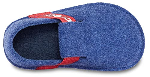 Crocs Kids' Classic Slipper | Fuzzy Slippers, Cerulean Blue, 10 Toddler