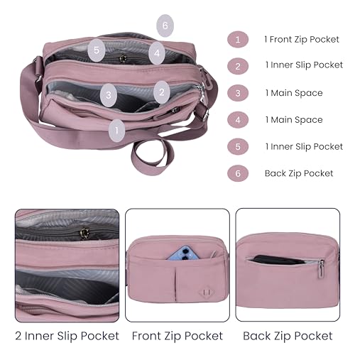 Image of PRANIJ Women's Crossbody Bag - Lightweight Waterproof Shoulder Bag with Multiple Pockets, Adjustable Strap, Stylish Travel Purse for Everyday Use