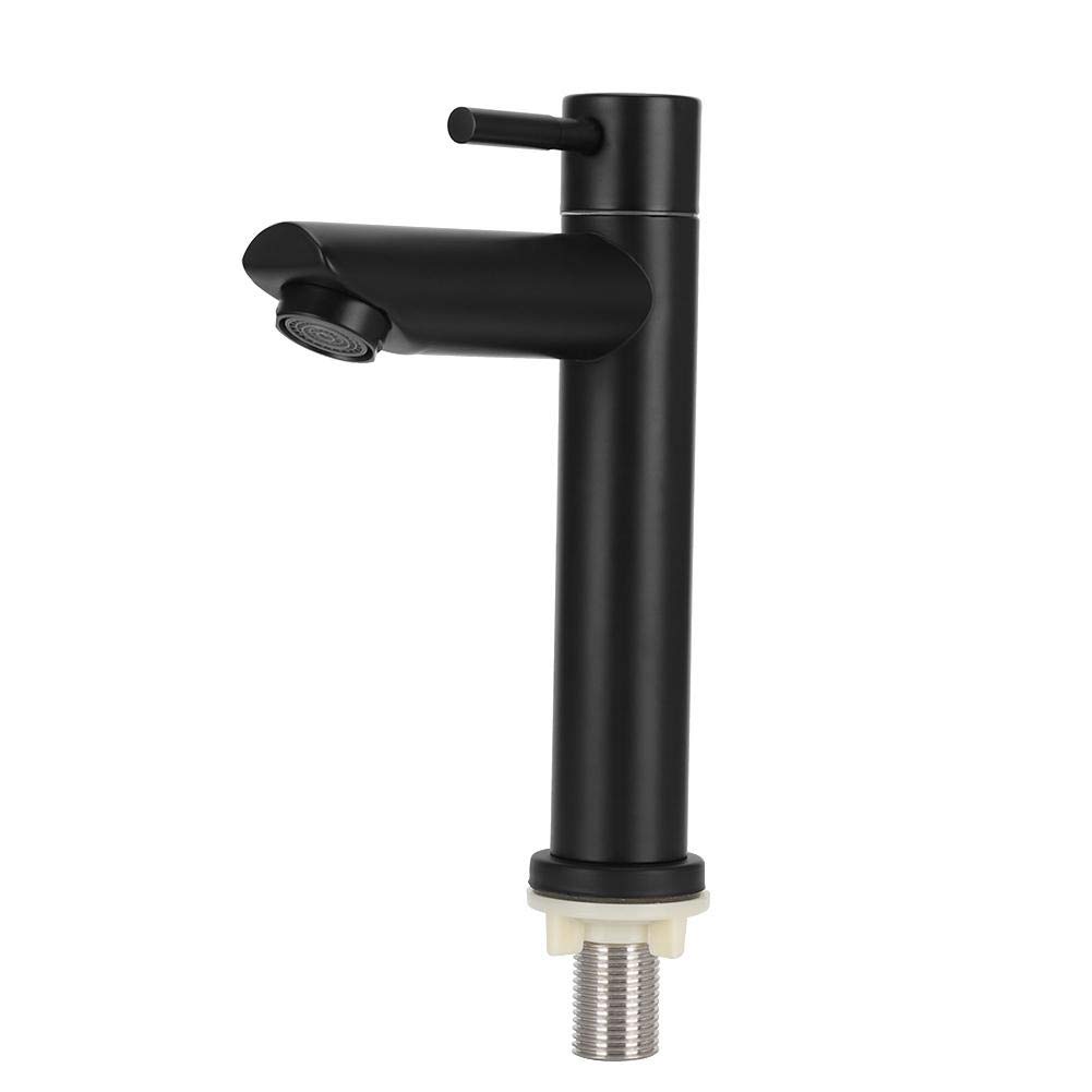 Buy Single Cold Basin Water Faucet, Black Stainless Steel Kitchen Touch