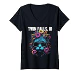 Photo Gallery donna twin falls idaho cat indossa occhiali da sole e fiori design maglietta con collo a v Photo Gallery donna twin falls idaho cat indossa occhiali da sole e fiori design maglietta con collo a v