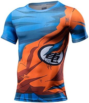Mens Compression T Shirt Anime Skin Tight Muscle Gym Battle Armor 3D Sport Shirt L