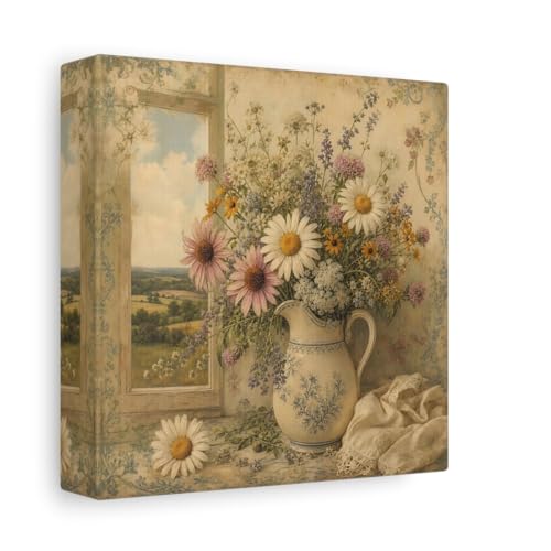 Décoration murale petit espace avec la toile bouquet de fleurs 15x15