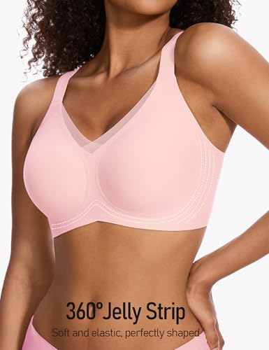 Image of GXOULRRA V Lace Wireless Jelly Bra Seamless Push Up Bras for Women No Underwire Full Coverage Comfortable Sleep Bralette