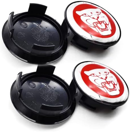 Wheel Hub Center Cap Center Logo Emblem Hub Cover 59mm ABS Material Compatible with XE XF XJ F-Type F-PACE Accessories (JG Red2)