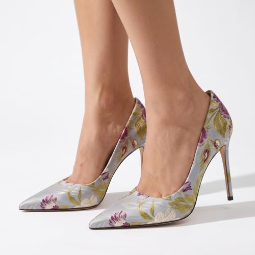 Image of Eldof Women's Classic Dress Pumps Shoes, Sexy Pointed Toe 4 inch Stiletto High Heels, Office Formal Slip On Size 5-13