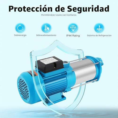 Bomba centrífuga autocebante de 1,8 CV en acero inoxidable para riego de estanques 4