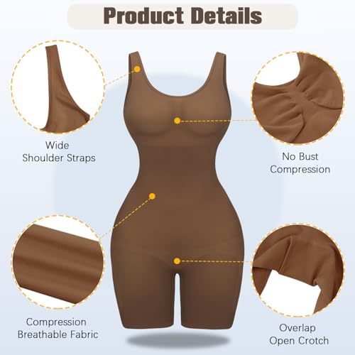 Image of VVX Shorts Bodysuit for Women Tummy Control Shapewear Seamless Sexy Butt Lifting Workout Bodycon One Piece Short Jumpsuit