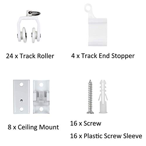 3 Meters / 9.8 Feet Curved Curtain Track - Bendable Straight Windows & Balcony Slide Rail Top Mounting Ceilling Installation #TOP6