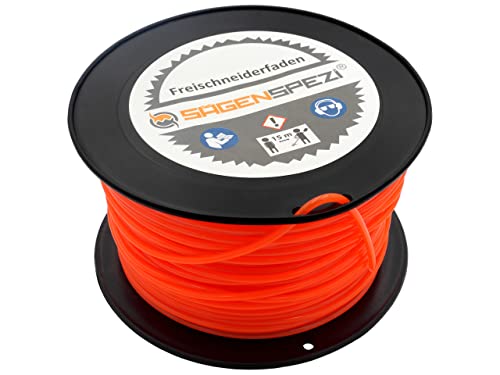 Sägenspezi Profi Mähfaden rund 2 7 mm x 100 m Ersatzfaden für Motorsense Trimmer & Freischneider Neon Orange auch verschiedene Stärken & Längen wählbar