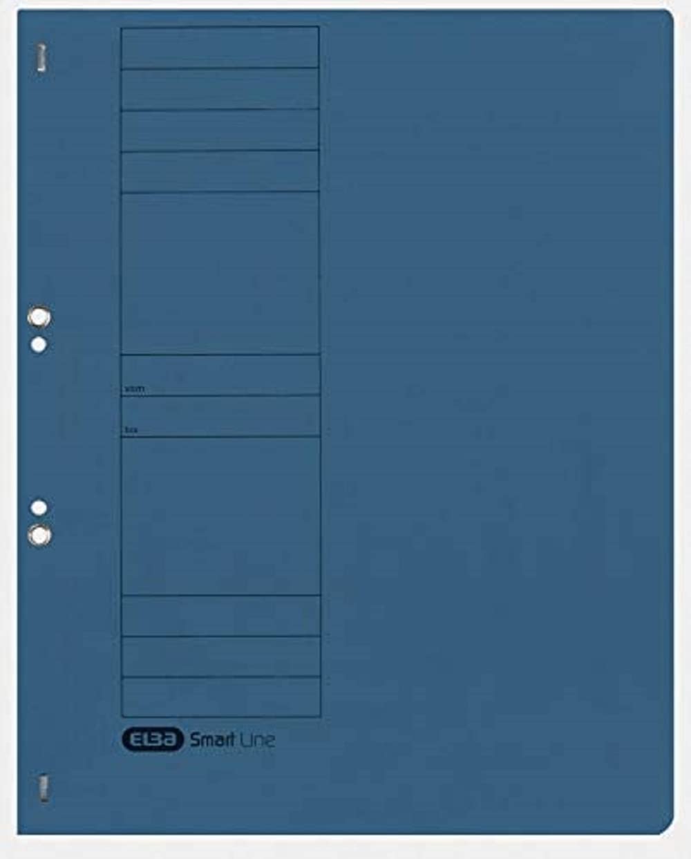 Elba 21450BL - Raccoglitore con fori, commerciale o per ufficio, 250 g/qm, in cartone manila, per fogli A4 200 DIN circa, completa di copertina anteriore, 50 pezzi, blu
