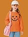 Haloumoning Girls Oversized Crewneck Sweatshirts Kids Fashion Halloween Fleece Drop Shoulder Pullover Clothes 5-14 Years