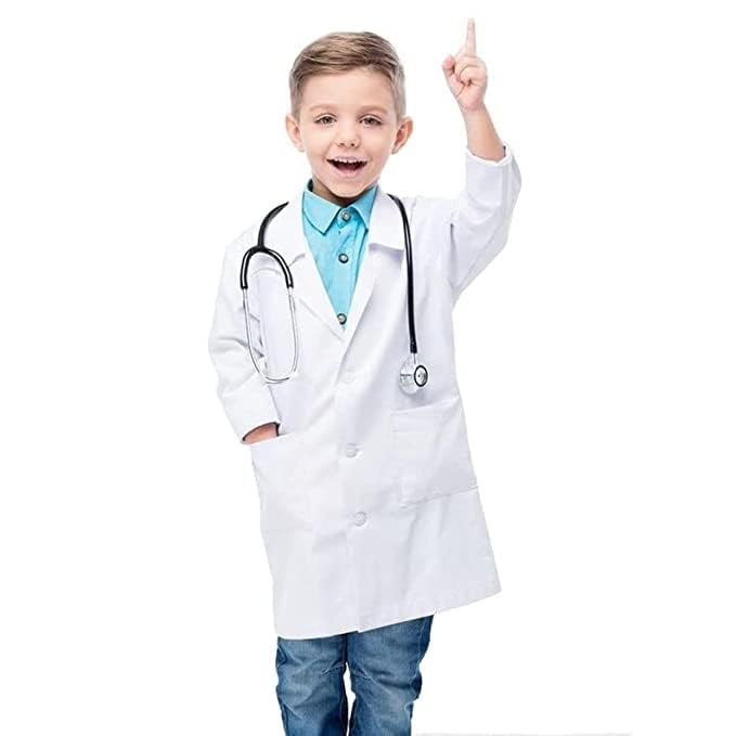 CHRISLEY ENTERPRISES Cotton Doctor Costume For Kids | Full Sleeves Doctor Coat Lab Coat Professional Community Helper Kids Fancy Dress (2-4 Years), White (B0BZFM3P3X) Amazon Price History, Amazon Price Tracker