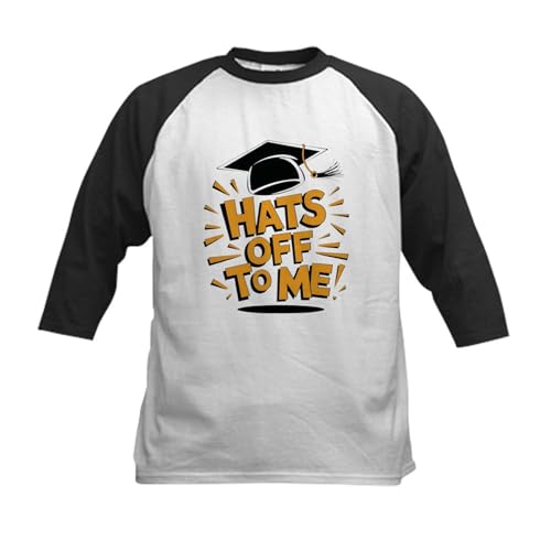 CafePress Congratulations Graduate Gift Kids Baseball T Shirt Kids Cotton Baseball Jersey, 3/4 Raglan Sleeve Shirt Black/White