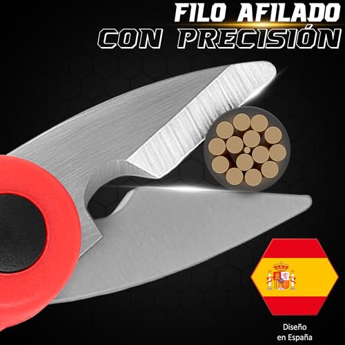 Miniatura 4 de Fravast Tijeras Electricista Con Funda Manual Exprés Digital Gratis Tijeras Electricista Profesional Multifunción 155mm