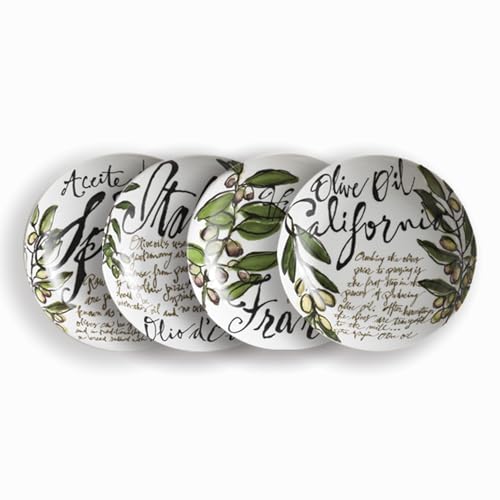 Rosanna Pasta Bowls, Set of 4, 8.25" – Porcelain Pasta Bowl, Perfect Shallow Bowls, Dishwasher & Microwave Safe, Porcelain Bowl Plates