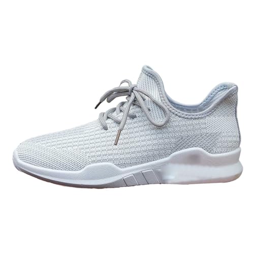 Sneakers Mujer - Zapatillas Deportivas De Punto Transpirables Ligeras De Suela Plana para Caminar Y Correr (Light Gray 39)