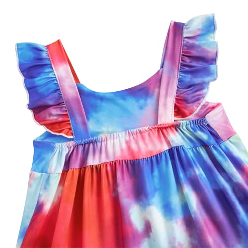 Image of Vieille Toddler Girls Summer Dress Ruffle Casual Beach Sundress 2-8 Years