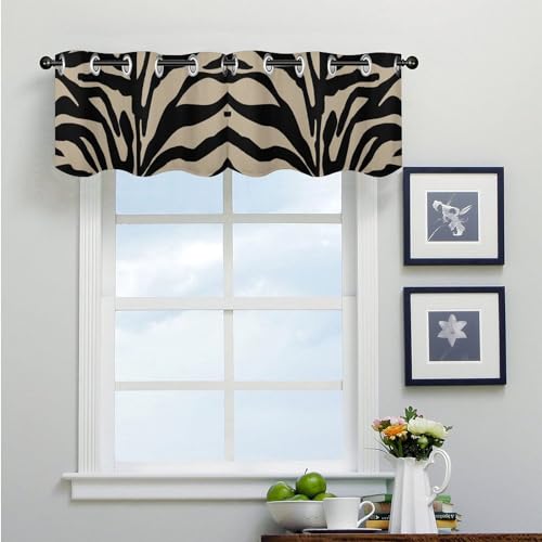 Juego de dos cenefas de estilo asiático y cortinas cortas con estampado de tigre de dinastía 4