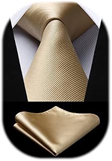 Enlision Men's 3.3" Solid Color Tie and Pocket Square Set Formal Wedding Party Necktie for Men - Multiple Color